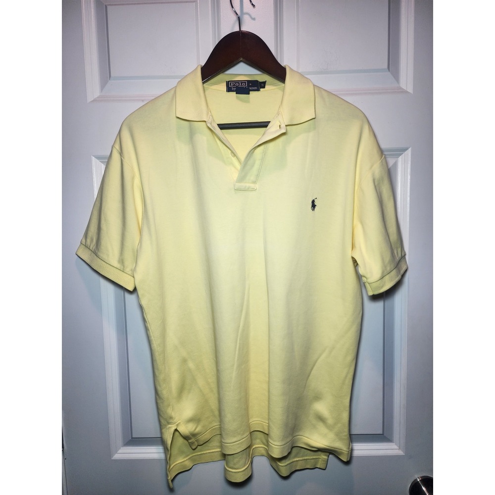 Polo Ralph Lauren Mens Short Sleeve Polo Shirt Yellow Cotton Size S Small